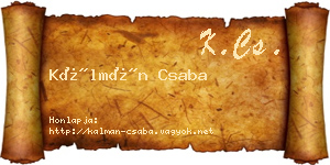 Kálmán Csaba névjegykártya