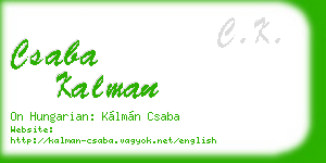 csaba kalman business card
