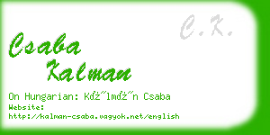 csaba kalman business card